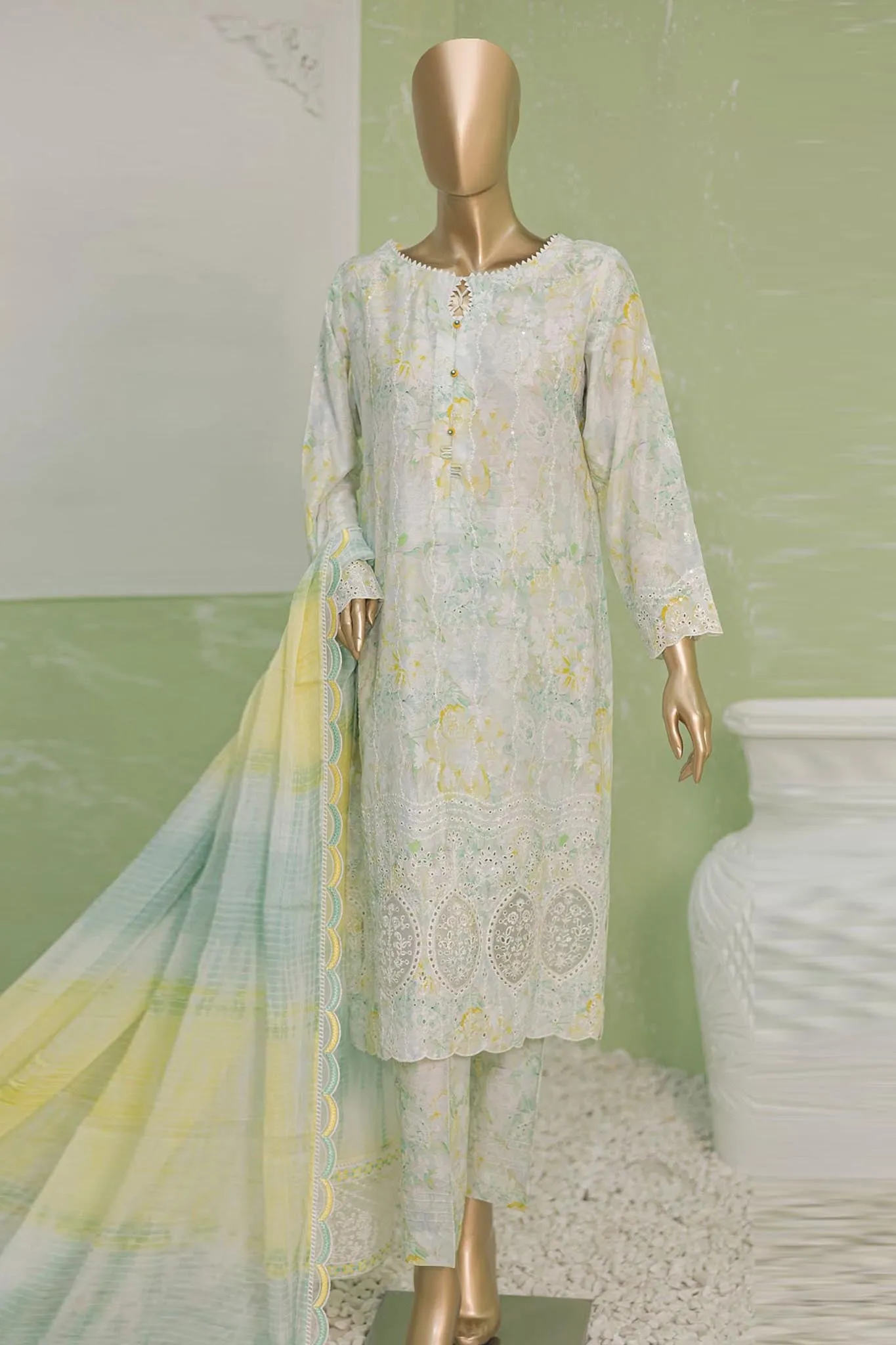 Naubahar by Hz Unstitched 3 Piece Silk Viscose Emb Collection'2024-NVE-25-B