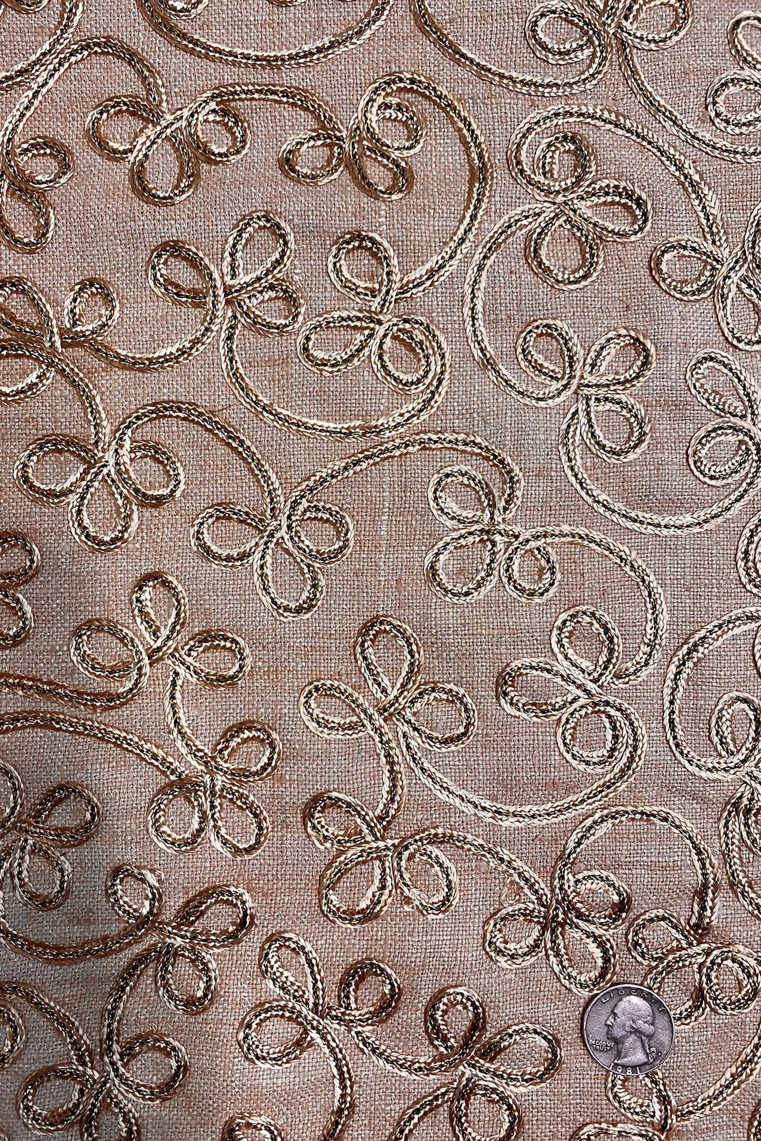 Nutmeg Embroidered Silk Linen MEMT-020-05