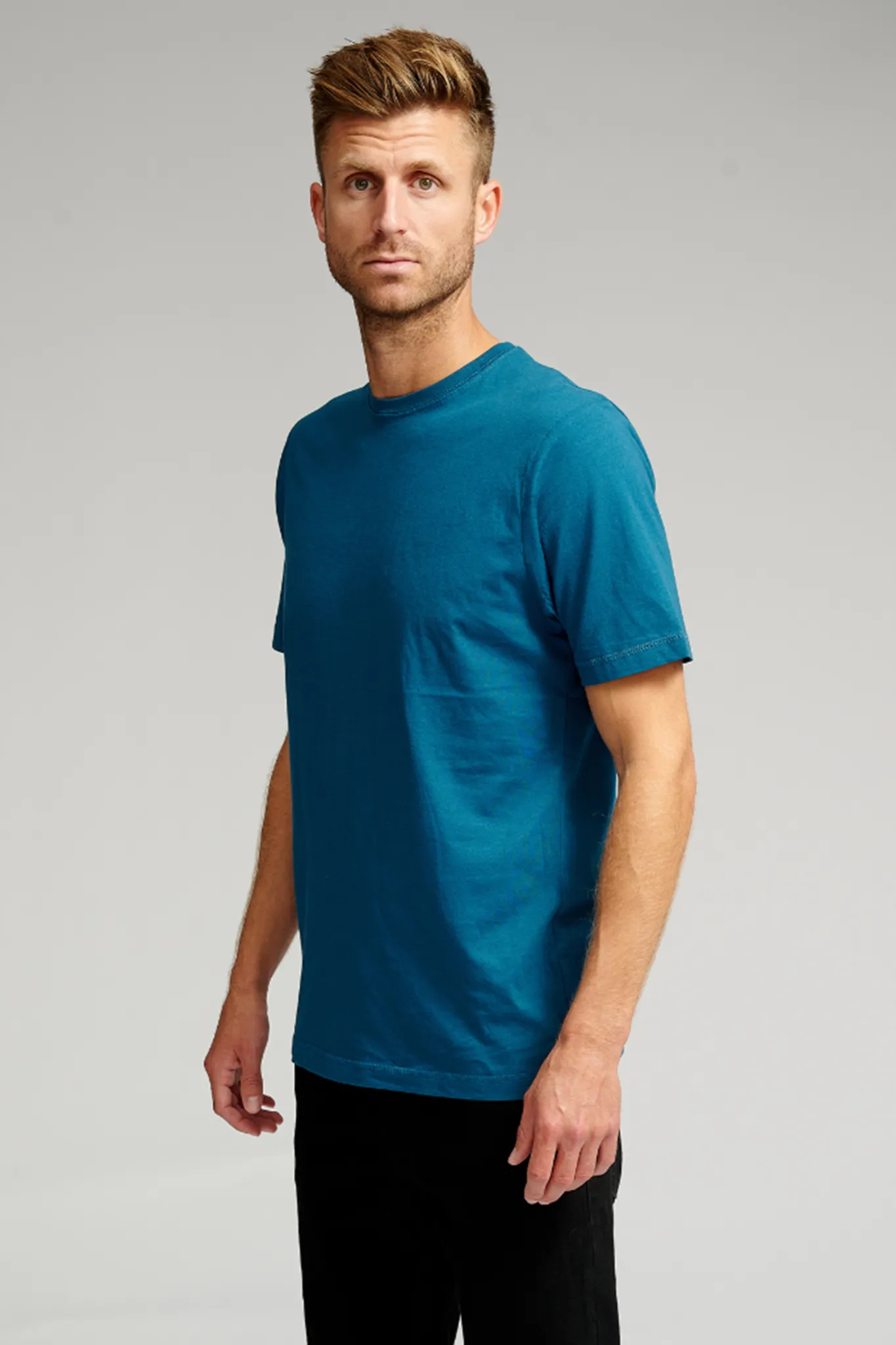 Organic Basic T-shirt - Petrol Blue