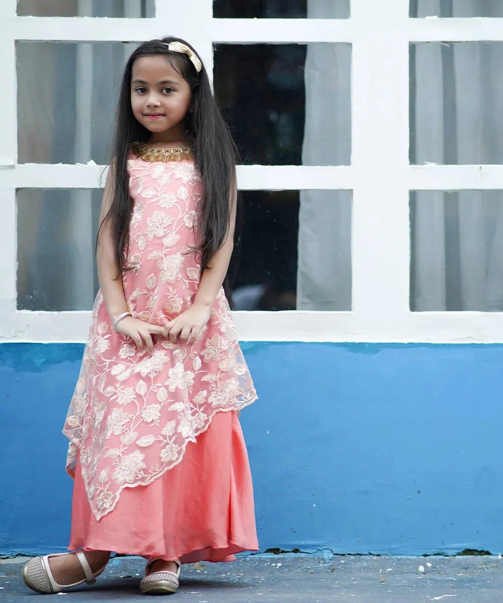 Peach Colored Fancy Gown for Wedding