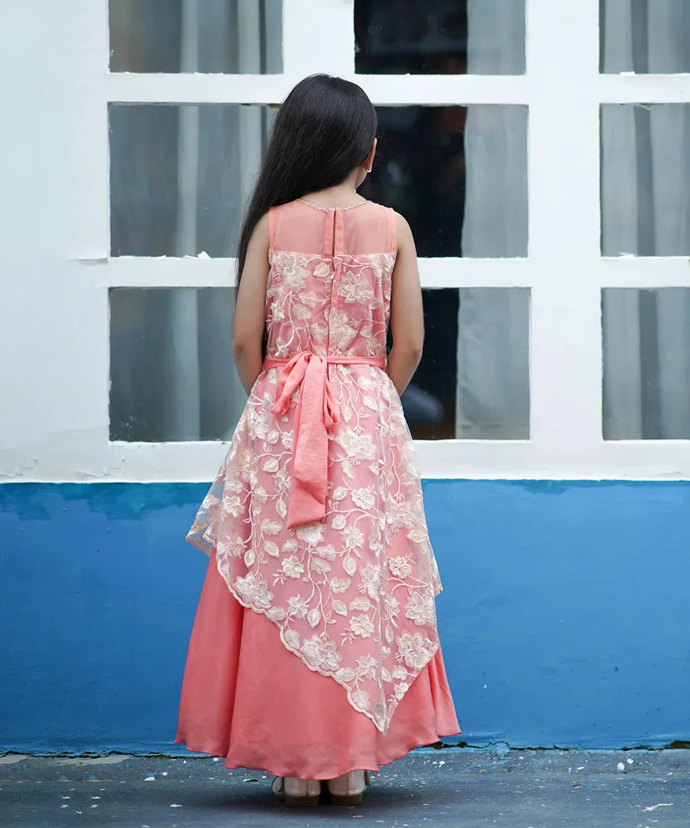 Peach Colored Fancy Gown for Wedding