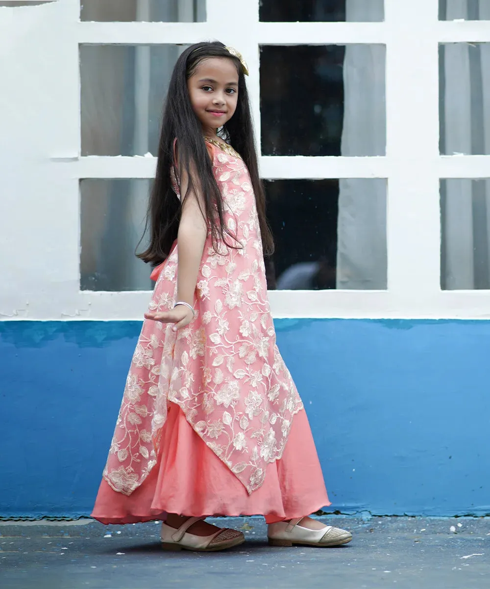 Peach Colored Fancy Gown for Wedding