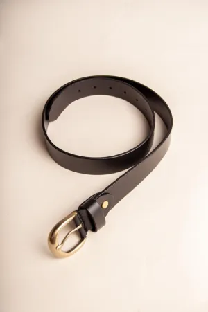 Ray Leather High-Waist Belt in Black