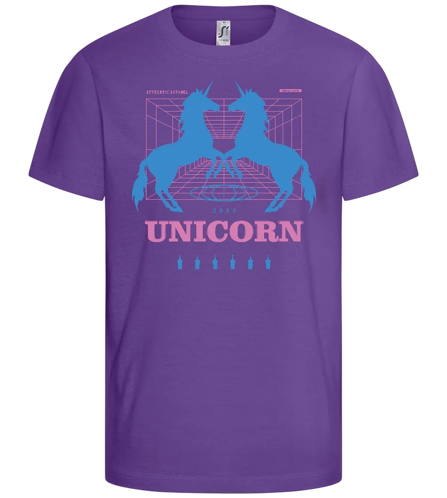 Retro Unicorn Print Design - Basic kids t-shirt