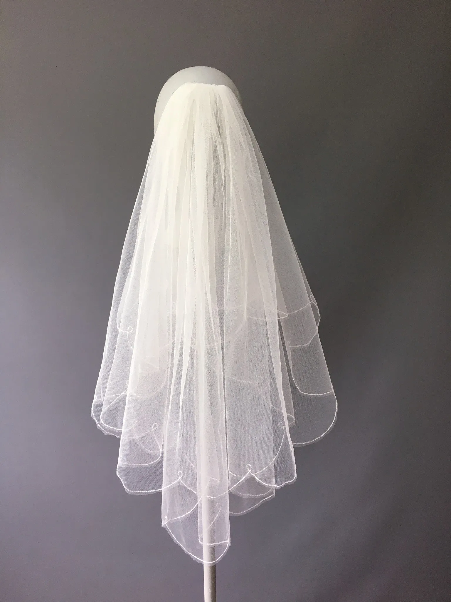 SAMPLE VEIL - Waist length 2 tier Antigua veil