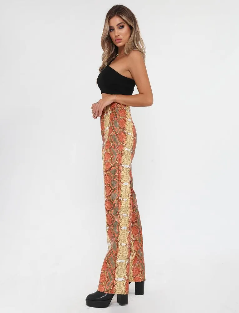 Shiraz Pant - Orange Snakeskin