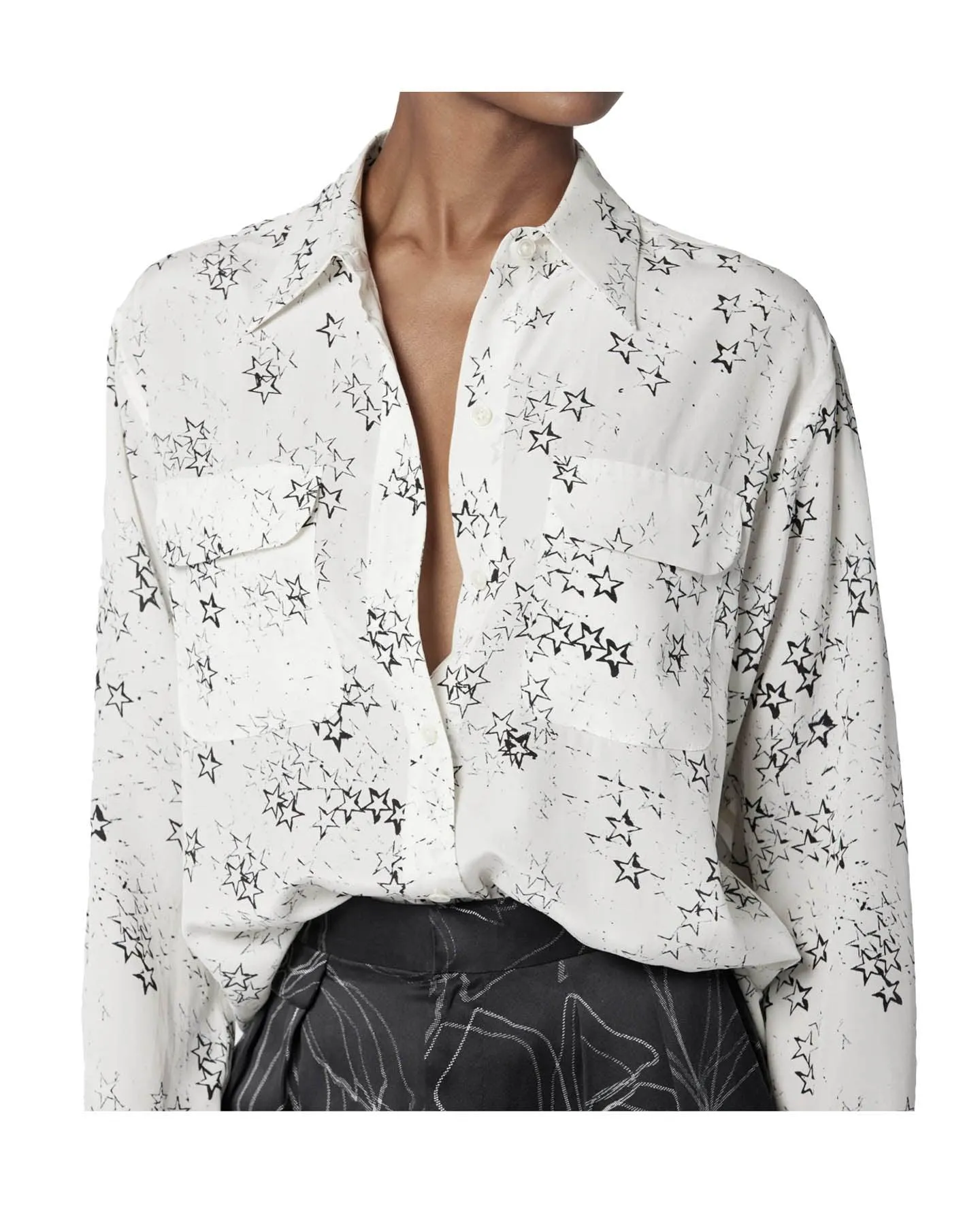 Signature Stary Print Silk Shirt