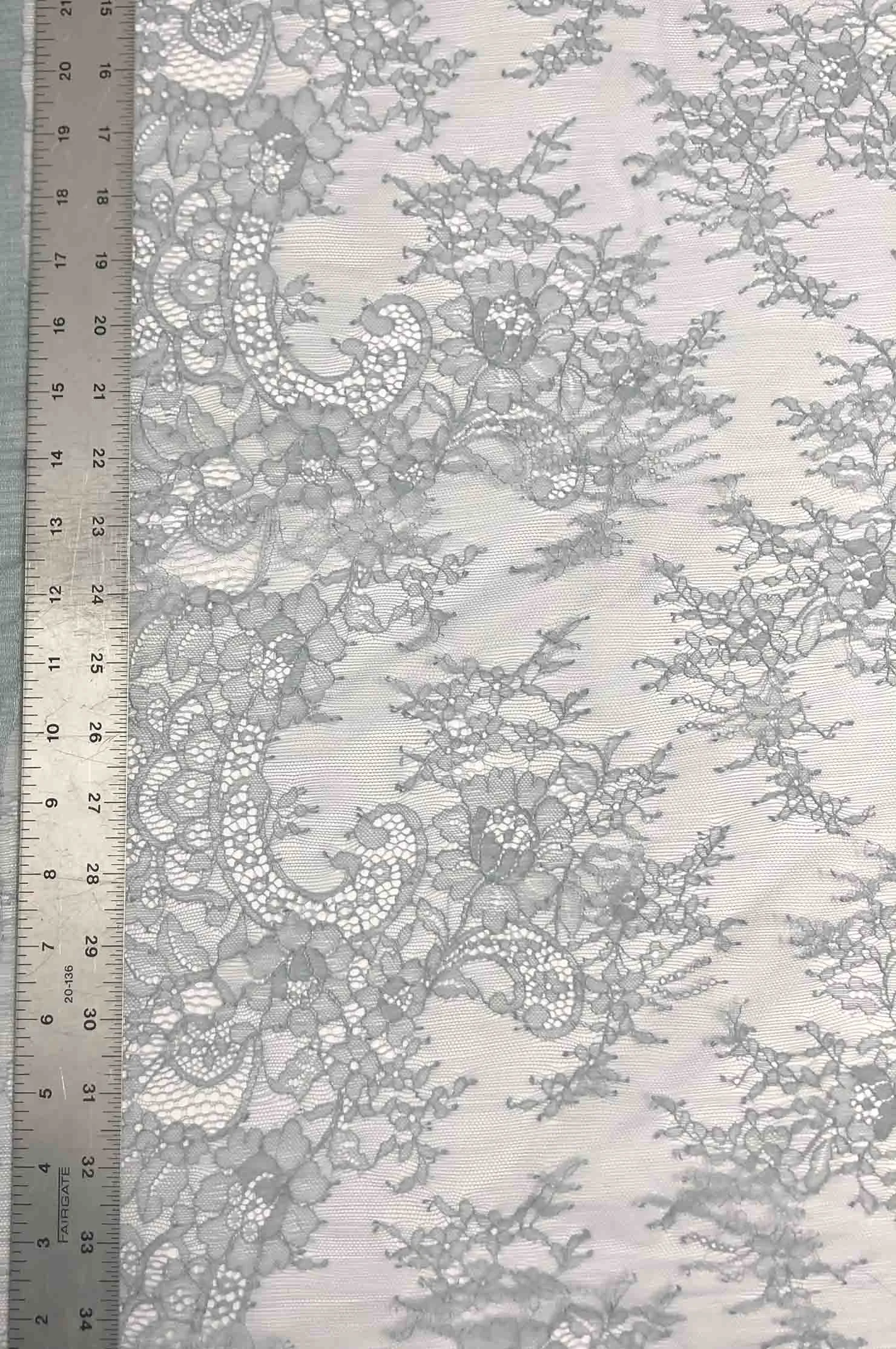 Slate French Plain Lace FLP-002/11 Fabric