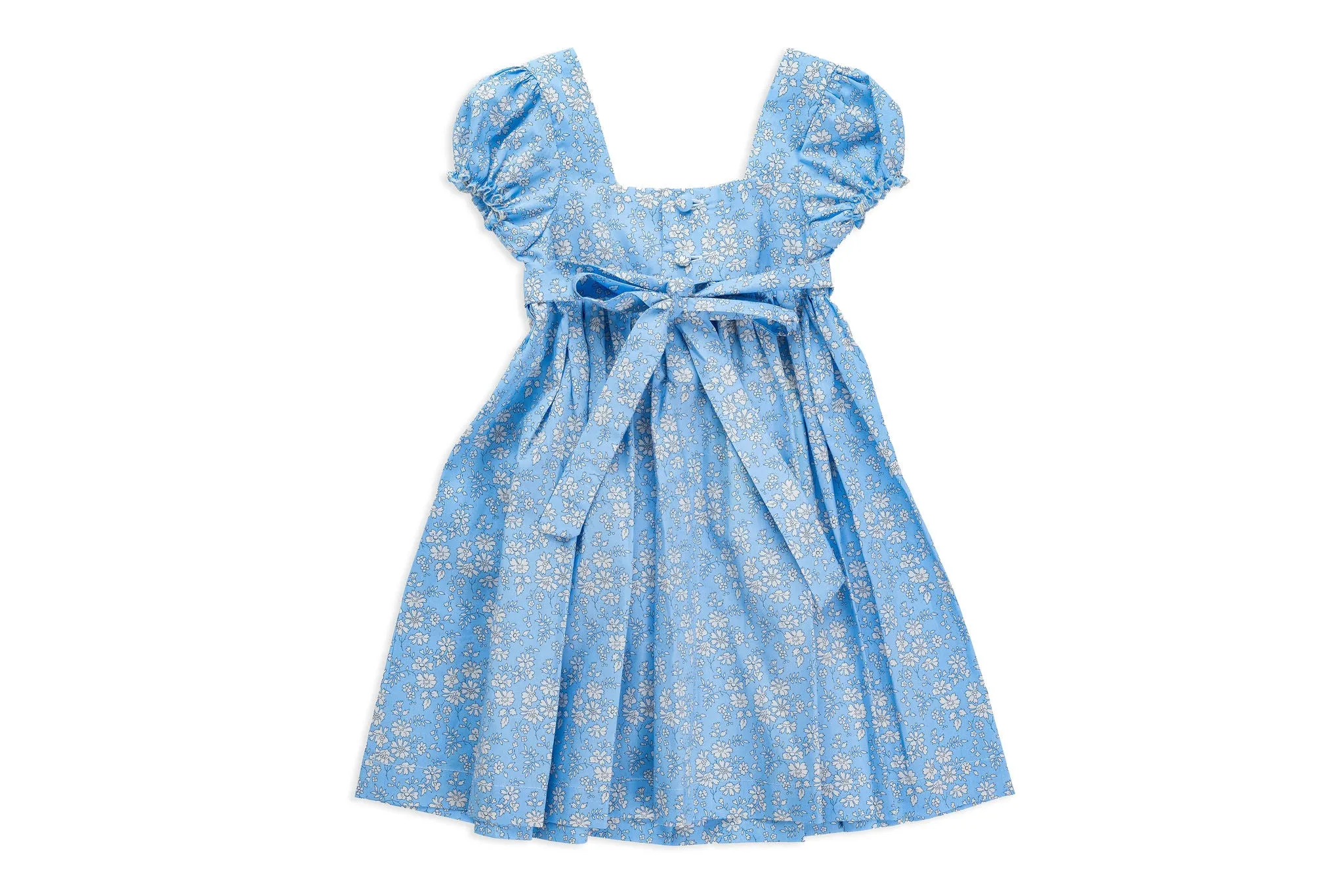 Smocked Dress with Puffed Sleeves in Liberty Fabric