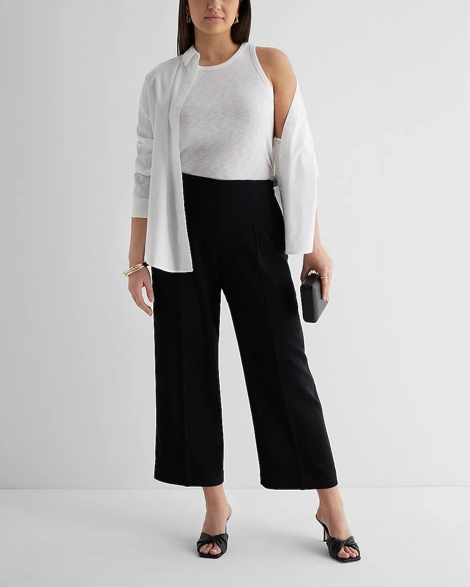 Super High Waisted Pleated Stovepipe Pant in Pitch Black