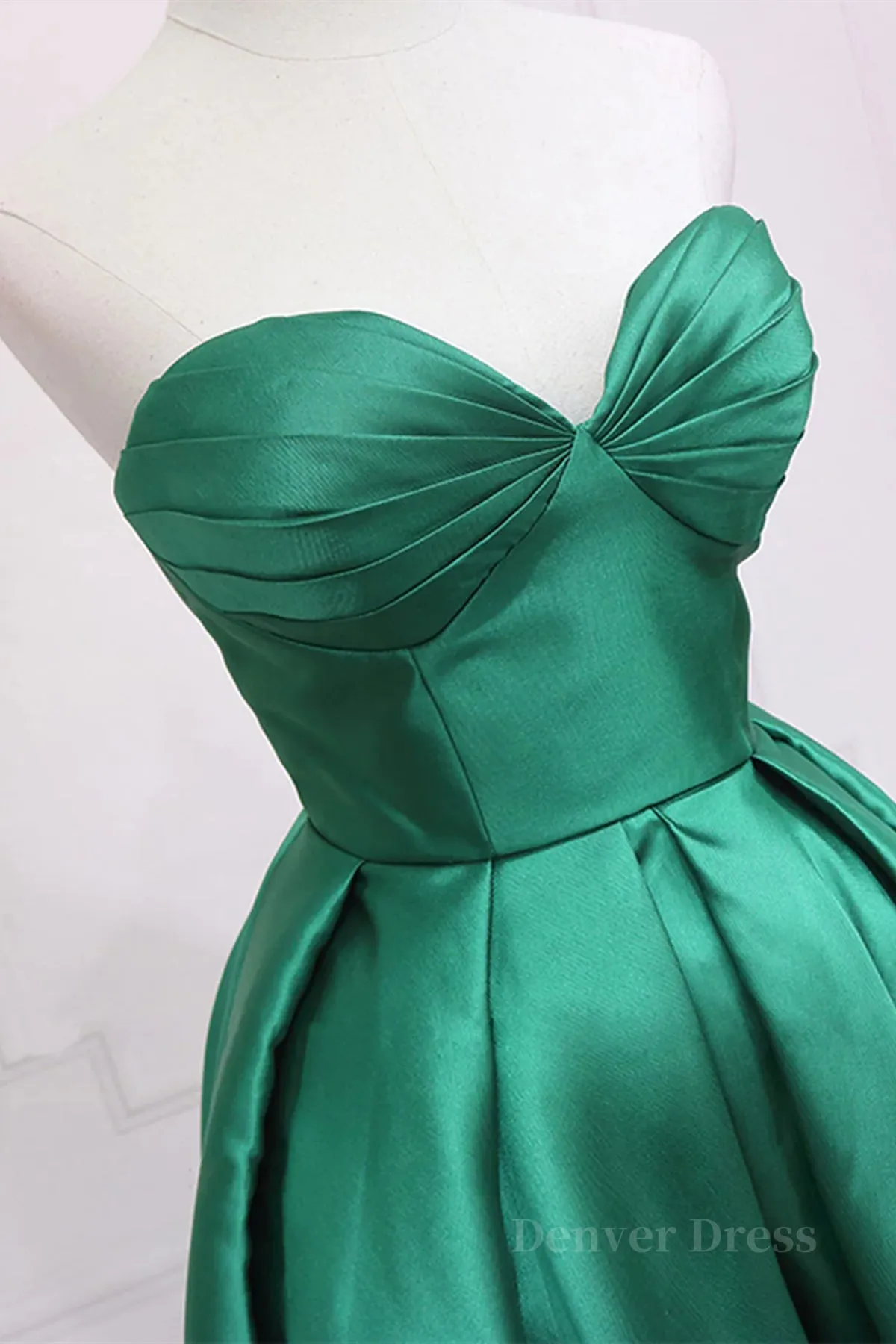 Sweetheart Neck Green High Low Prom Dresses Green High Low Graduation Homecoming Dresses