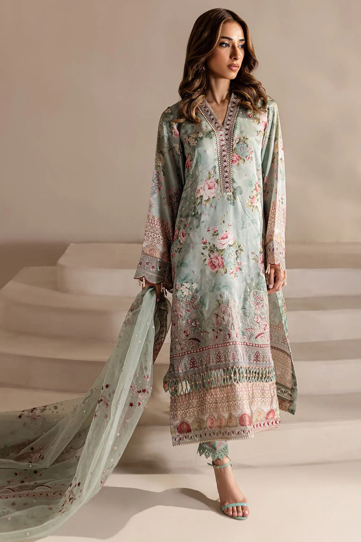 The Silk By Nureh Unstitched 3 Piece Emb Silk Collection'2024-S-16