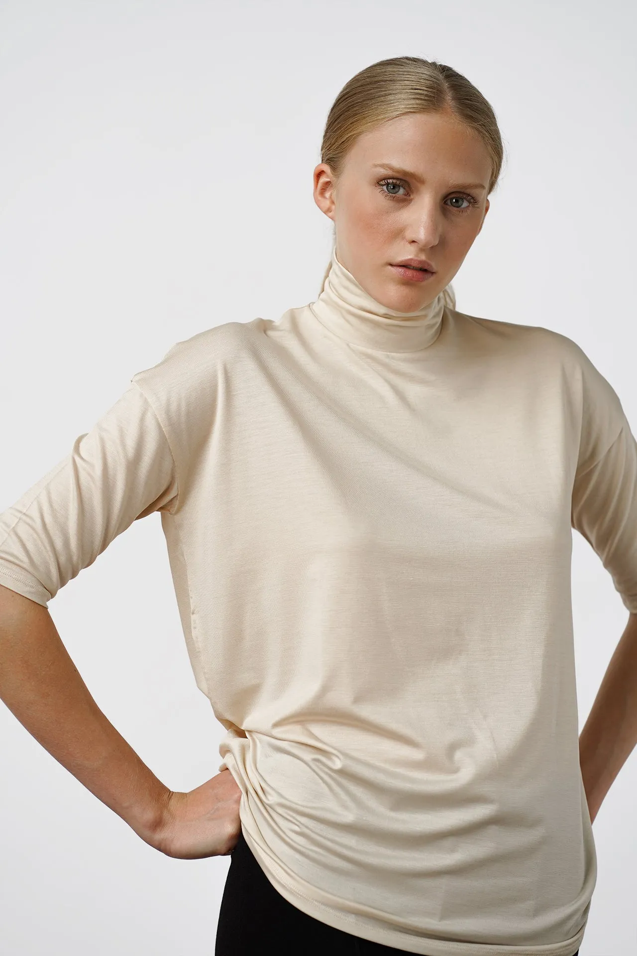 Tomasine Turtleneck Top Cream