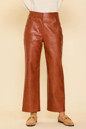 Vegan Leather Camel Pants