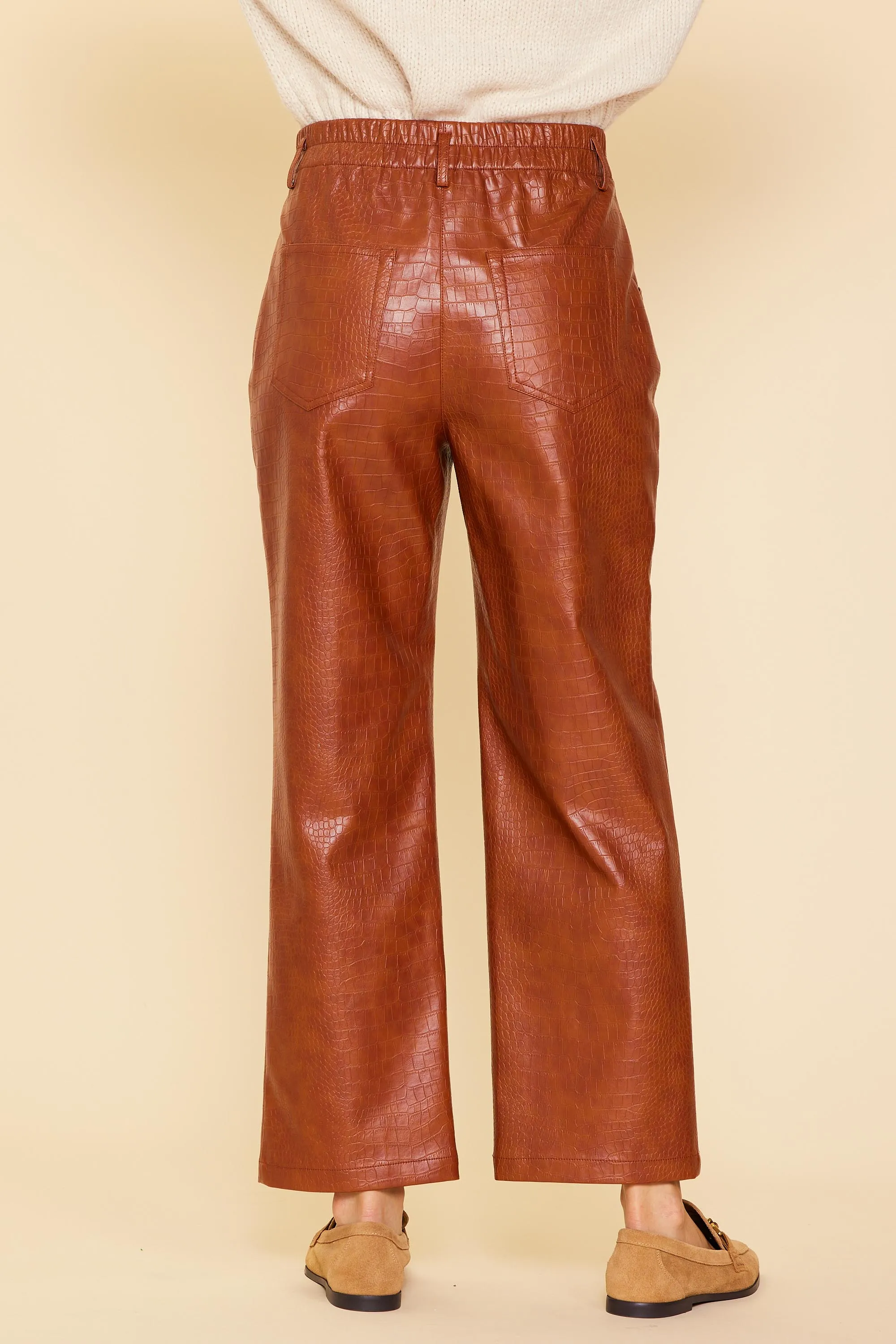 Vegan Leather Camel Pants