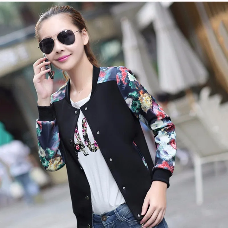 VenusFox M logo classical bomber o-neck women coat Baseball Jacket