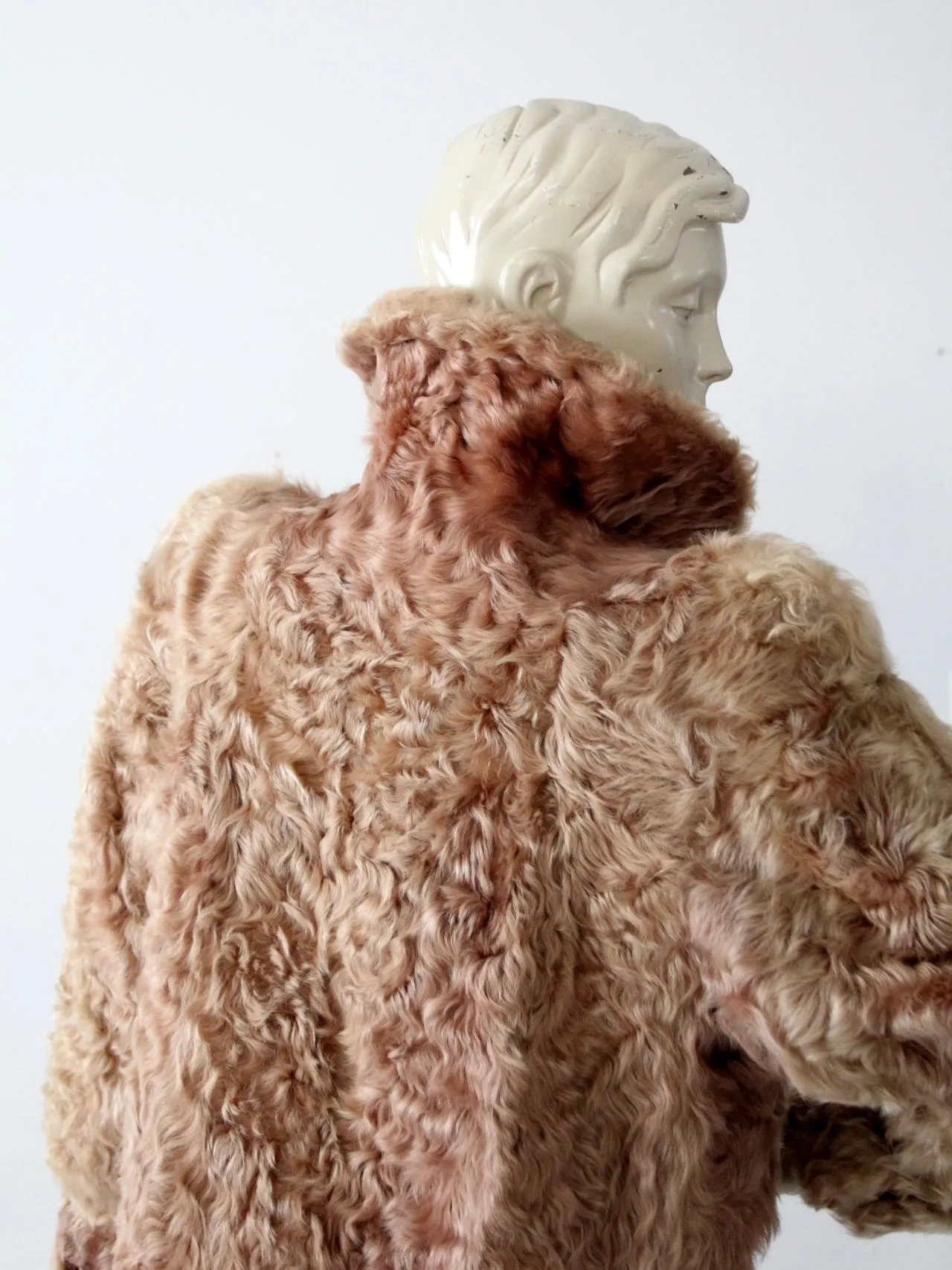 vintage Rhomberg's curly lamb fur coat