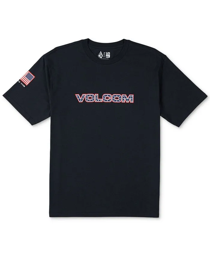 Volcom Men's Usst Wordmark Short Sleeve Tee Black Size Small